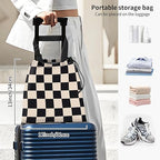 Car Trash Bag Large Hanging Can for Back of Seat, Cute Waterproof Car Garbage Bag for Vehicle, Travelling, Outdoor Cute Black Beige Plaid
