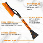 27" Snow Brush and Ice Scraper, 2-in-1 Detachable Car Snow Removal Tool with Ergonomic Grip, for Cars, Trucks, SUVs Windshield Winter Cleaning, Idea