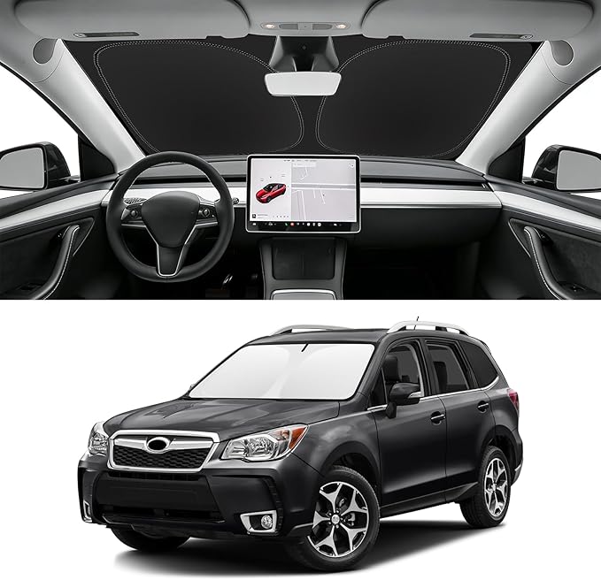 Custom Fit Windshield Sun Shade for Subaru Forester 2014-2018, Blocks UV & Heat, Front Window Sunshade Accessorie, Easy Fold & Store Keep Your Car Cooler