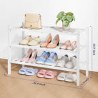 Kitsure Bamboo Wooden Shoe Rack for Closet - Stackable Shoe Organizer with Modular Structure, Space-Saving Shoe Shelf for Ent