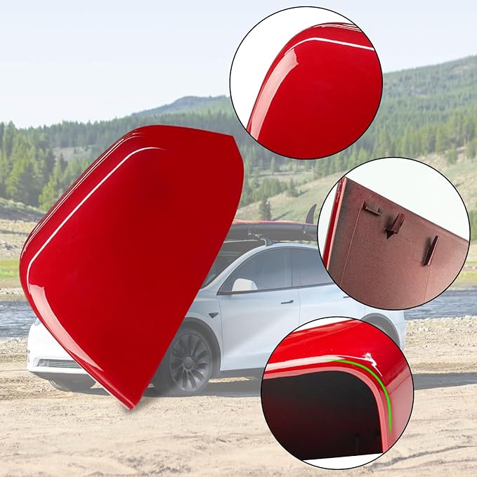 Jaronx Compatible with Tesla Model Y Side Mirror Cover Replacement 2020 2021 2022 2023 2024, Left Driver Side Door Wing Red Rearview Mirror Cover Cap for Tesla Model Y Accessories
