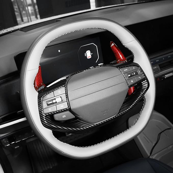 YOUTOOCAR Steering Wheel Button Frame Cover Compatible with Kia K4 25-26,Kia EV6 25-26,Kia Sportage 26,Kia EV3,Kia EV4 Accessories (1, Carbon Fiber Pattern)