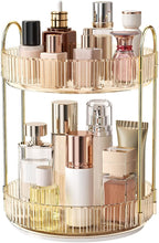 360° Rotating Makeup Organizer, Large Capacity Skincare Organizer, 2 Tier Cosmetic Skin Care Perfume Dresser Organizer, Fits 