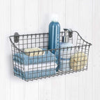 Spectrum Diversified Vintage Wall Mount Storage Basket, X-Large (Pack of 2), Industrial Gray