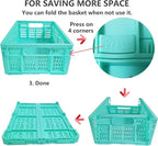 20L Folding Crate, 4Pack Plastic Storage Baskets Organizer for Home and Office,Collapsible Storage Crates for Home Office and