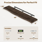 Vivelove Live Edge 48 Inches Floating Shelves for Wall, Elm Wood, Rustic Farmhouse Wall Shelf with Invisible Bracket for Livi