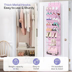 MISSLO Clear Over the Door Shoe Organizer Large Deep Pockets Hanging Shoe Rack for Closet Fit 20 Pairs Shoe Holder for Sneake