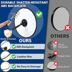 New Upgraded 22" HD Convex Mirror - 160° Adjustable Wide Angle View, Leather Frame & ABS Back, Traffic Mirror for Indoor/Outdoor Use in Garage, Warehouse, Driveway, Store & Office Security