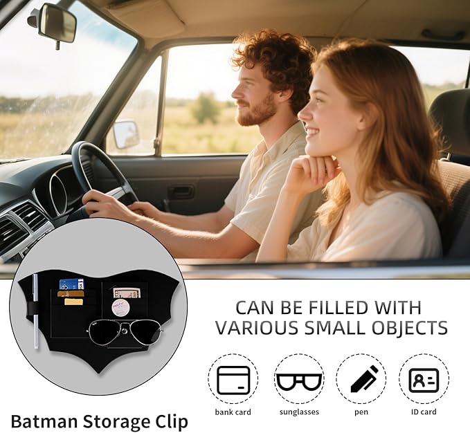Car Visor Organizer, Multifunctional Auto Interior Accessories Storage Pocket Sun Visor Pouch for Card License Registration Document Pen Key Interior Accessories Pocket Organizer