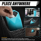 Auto Dynasty Car Trash Can with Lid, Blue Car Garbage Can Cup Holder for Interior, 1 Pack Mini Leakproof Garbage Can with 15Pcs Trash Bags, Multipurpose Storage Organizer for Vehicle Home Office