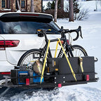 VEVOR 60"x20"x6", Hitch Cargo Carrier, 500 lbs Capacity Hitch Cargo Carrier with Cargo Net & Waterproof Cargo Bag, Folding Hitch Mount Cargo Carrier with Hitch Lock for 2" Receiver, Fit for SUVs