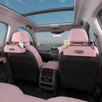 Car Rear Backseat Extra Multifunctional Drink Cup Holder Organizers with Tissue Storage Box Organizer & Hooks for Car Seat Back. Pink