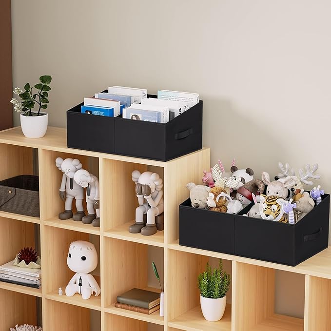 DIMJ Trapezoid Storage Bins for clothes - 4 Packs Closet Organizers and Storage Baskets, Foldable Closet Baskets with Handles