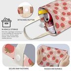 Cute Car Trash Can, Hanging Canvas Car Back Seat Organizer and Storage Bag, Funny Car Trash Bag for Travelling, Outdoor Cute Pink Strawberry