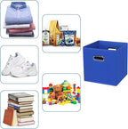 Black Fabric Cubby Storage Bins,13x13x13 Inches ,Cube Organizer Bin Foldable Storage Boxes with Dual Handles Fabric Organizer