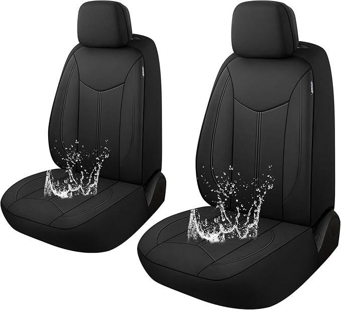 CAROMOP Neoprene Car Seat Cover 2 Front Seats, Waterproof Seat Covers for Cars, Universal Fit for Most Car Interior Covers-Se