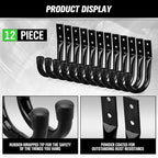 Heavy Duty Garage Storage Hooks, 12-piece Bike Hooks for Garage Wall, Utility Garage Hooks, Wall Mount J Hook for Hanging, La