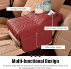Car Seat Gap Organizer, Car Interior Organizer for Seat Gap Storage, Leather Multi-Functional Storage Box with Tissues, Universal for Most Cars (Red)