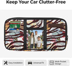 Floral Zippered Auto Drive Car Sun Visor Organizer with Picture Holder Multitool Storage Pouch Tactical with Elastic Bands and Pockets Easy Installation Universal Fit for Most Cars SUV