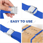 Riakrum 15 Pack 16 Feet Lashing Straps Adjustable Kayaks Tie Down Cam Buckle Straps with Buckles up to 250lbs for Cargo, Luggage, Motorcycles, Truck, Car Roof Rack, Sup Surfboard(Blue)