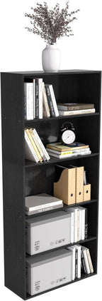 5 Tier book shelf,5 Cube Storage Organizer,5 Tier Cube Low Bookcase Freestanding Storage Display Organizer, 54 Inch Versatile