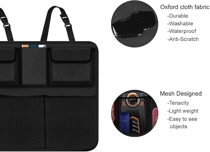 Car Trunk Organizer, Backseat Hanging Organizer with 9 Large Storage Bag Super Capacity -Trunk Organizer for SUV,Truck,Van