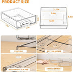 Yieach 2.2'' Tall Small Clear Stackable Storage Drawers,6 Pack Stacking Acrylic Organizers Drawers for Hair Accessories,Makeu