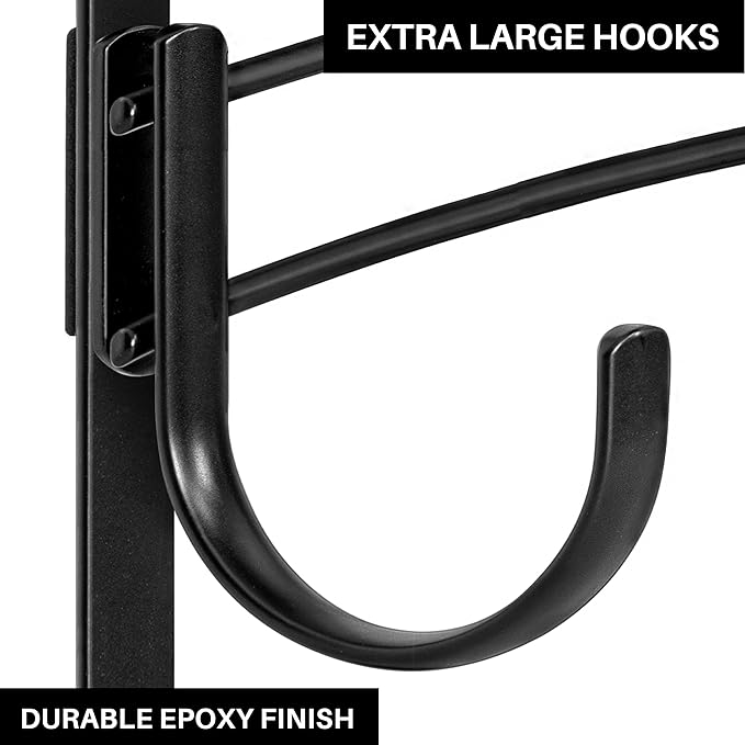 LYNK Professional® Home™ Over Door Hooks Rack - 14 Hook Over Door Hanger - Over Door Towel Rack - Hanging Towels or Clothes -