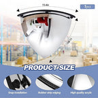 Suzile 1 Pieces 18 Inch Convex Mirror Corner Quarter Dome Mirror Blindspot for Wall Security Safety Acrylic High Viewing Angle