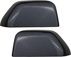 1 Pair Tow Mirror Cover Cap (Carbon Fiber) | For 2017-2024 Ford Super Duty F250 F350 F450 F550 Truck Accessories Replacement | Driver&Passenger Side Exterior Plastic Top Half Door Mirror Caps