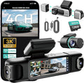 BOTSLAB 3K 4 Channel Dash Cam, 24/7 Parking Mode with Hardwire Kit, 560° View, Front and Rear Inside Car Camera with 3.18”Tou