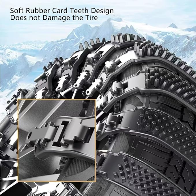 10Pack Heavy Duty Anti Skid Snow Tire Chains Car Winter Wheels Chain Universal Cable Tire Belts, 2025 Reusable TPU Non-Slip Z