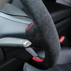 MEWANT Hand Stitched Steering Wheel Cover for Tesla Model 3 2017-2023 / Model Y 2020-2023 for Tesla Model 3/Y Accessories(3D Style)