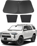 3PCS Car Window Shades Front Windshield Sun Shade Foldable Window Shade Custom Fit for 2017-2024 Toyota 4Runner Accessories Car Shades for Front Windows Anti-UV Rays Block Heat