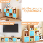 ShellKingdom Foldable Fabric Storage Cubes And Cloth Organizer Drawer For Closet And Toys, 13 X 13 X 13 INCH, 2 Pack (Light B
