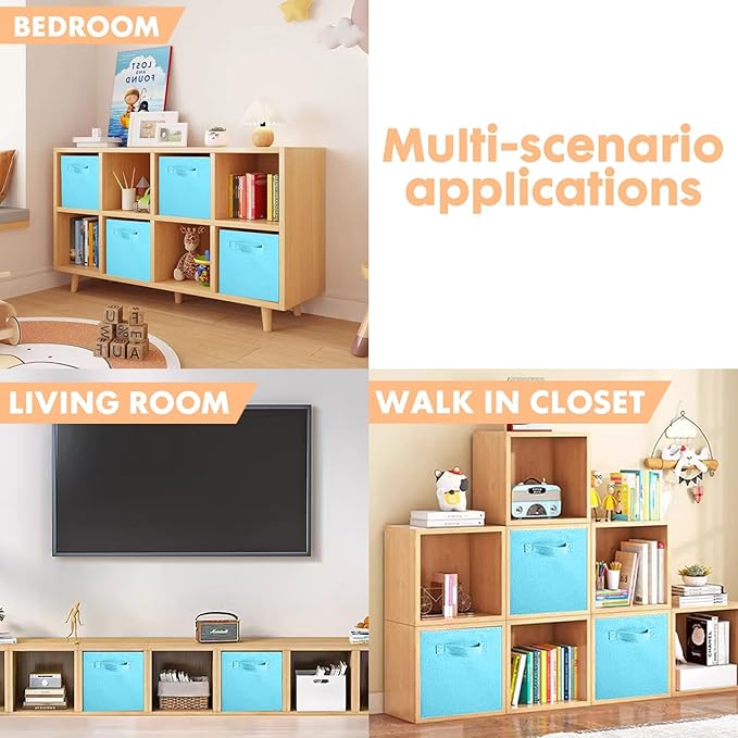 Shellkingdom Storage Bins, Foldable Fabric Storage Cubes And Cloth Storage Organizer Drawer For Closet And Toys Storage,2 Pac