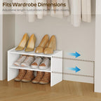 YATINEY Expandable Shoe Rack, 2-Tier Adjustable Entryway Shoe Organizer, Stackable Closet Shoe Rack for Small Space, Compact 
