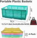 4 Pack 20L Large Closet Storage Baskets Bins for Shelves | Foldable Closet Organizers and Storage with Handles Home Organizat