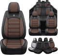 Seat Covers for Ford Expedition Max 2018-2026 8 Seaters, Compatible Airbag Non-Slip Waterproof Leather Seat Protector, Luxury Car Interior Seat Cover Full Set, Black Coffee