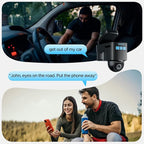 LAMTTO 4G LTE Cellular Car Security Camera Anti Theft GPS Tracker for Vehicle Safe, Dual Dash Cam Front Inside, Alarm Real-ti