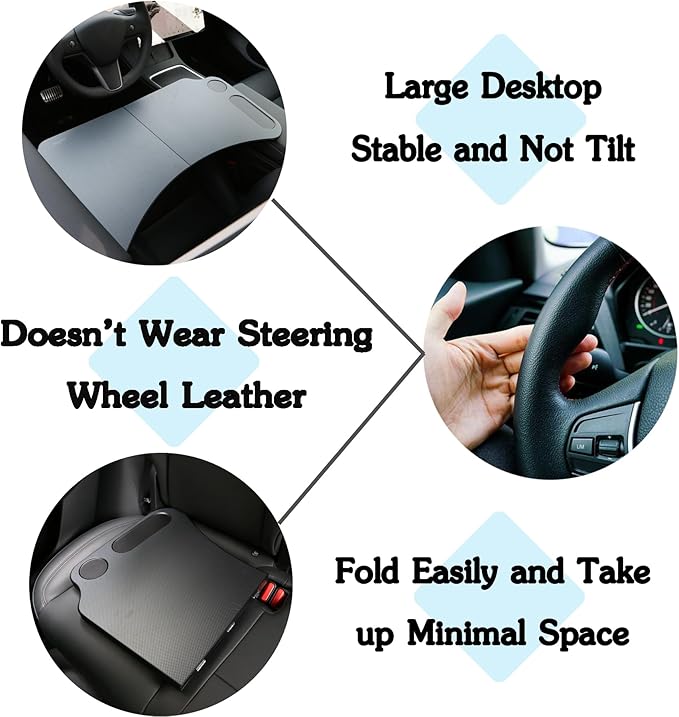 for Tesla Model Y 3 Food Tray Desk for Laptop Foldable Car Table for Eating Travel Multipurpose Tray for Driver Accessories