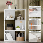 Sweetcrispy 6 Cube Storage Organizer - Open Cube Bookshelf with 3 Removable Back Panels, Display Storage Bookcase for Living 