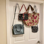 Evelots Over the Door Hooks - 4 Pack - Hangers for Clothes, Towel, Coats, Hats, Handbags - Made of Rubber Coated Steel - Clos