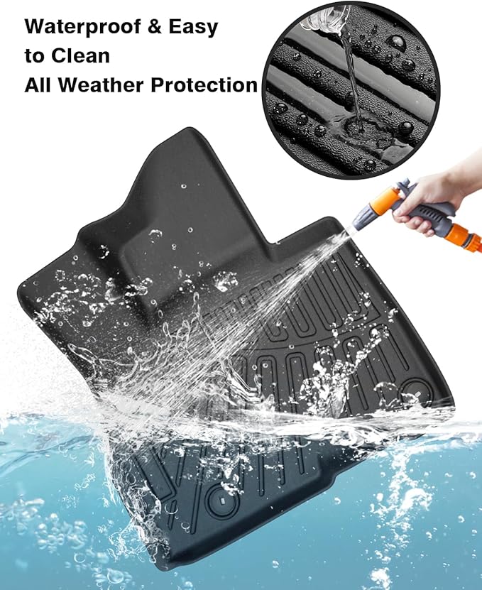 Powerty Floor Mats for 2022-2025 2026 Kia Carnival Gas Accessories All Weather Floor Liner 3D TPE 1st & 2nd Row Floor Mat Heavy-Duty Floor Liners (ONLY for 8 Seats, NOT for Prestige & Hybrid Models)
