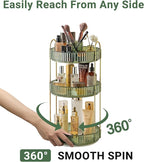 Asayuee 360 Rotating Makeup Organizer,3 Tier Large Capacity Make Up Organizers and Storage,Skincare Perfume Vanity Organizers