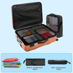 4 PCS Set Compression Packing Cubes for Travel, Lightweight Packaging Organizer Bags for Carry On Space Saving, Travel Essent