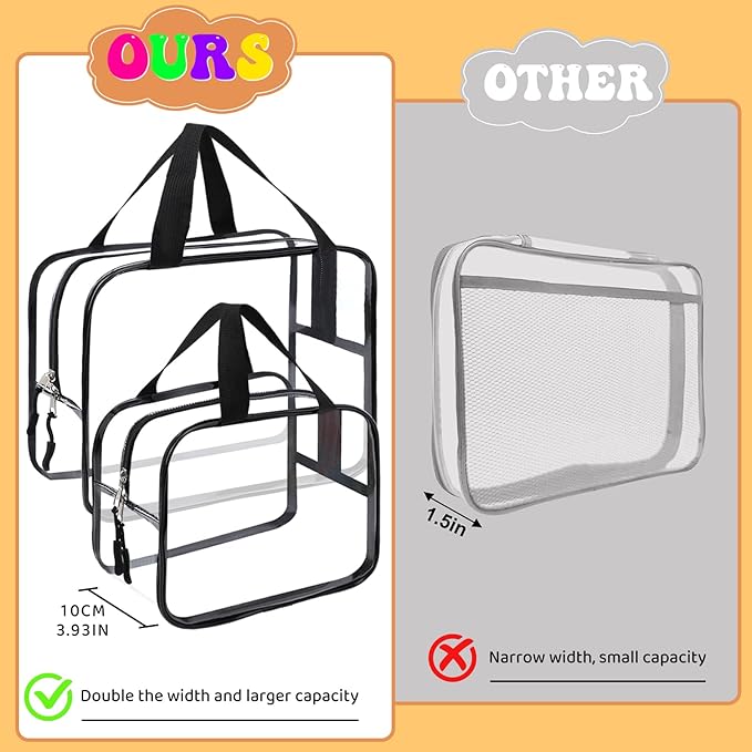 8 Packs XL Toy Storage Bags, Reusable Clear PVC Board Game Storage, Toy Storage Organizer Bags with Zipper for Building Block