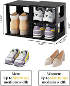 HAIXIN Adjustable 10 Tier Shoe Organizer - Narrow Plastic Vertical Shoe Rack for Closet, Entryway, Boots - Stackable Shoe Cab