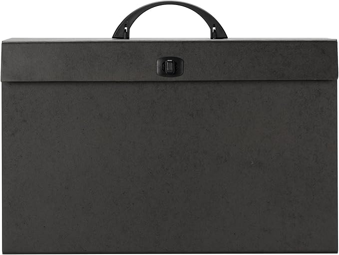 Smead A-Z and Subject Expanding File Box, 19 Pockets, Printed Alphabetic (A-Z)/Subject, Latch Closure, Legal Size, Black (708