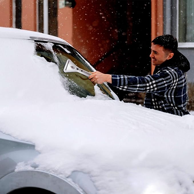 ZONETECH Heated Car Window Ice/Snow Scraper Extendable Auto Windshield Heated Scraper with LED Light,12V Electric Heating, Car Ice & Snow Removal Tool Christmas Gift Stocking Stuffer